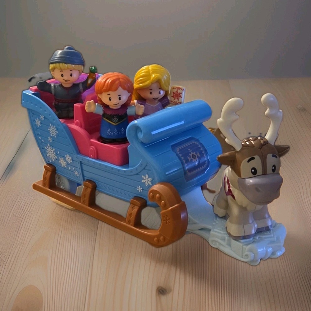 Fisher-Price Little People Frozen Sleigh Playset w/ Sven kristoff Anna Elsa